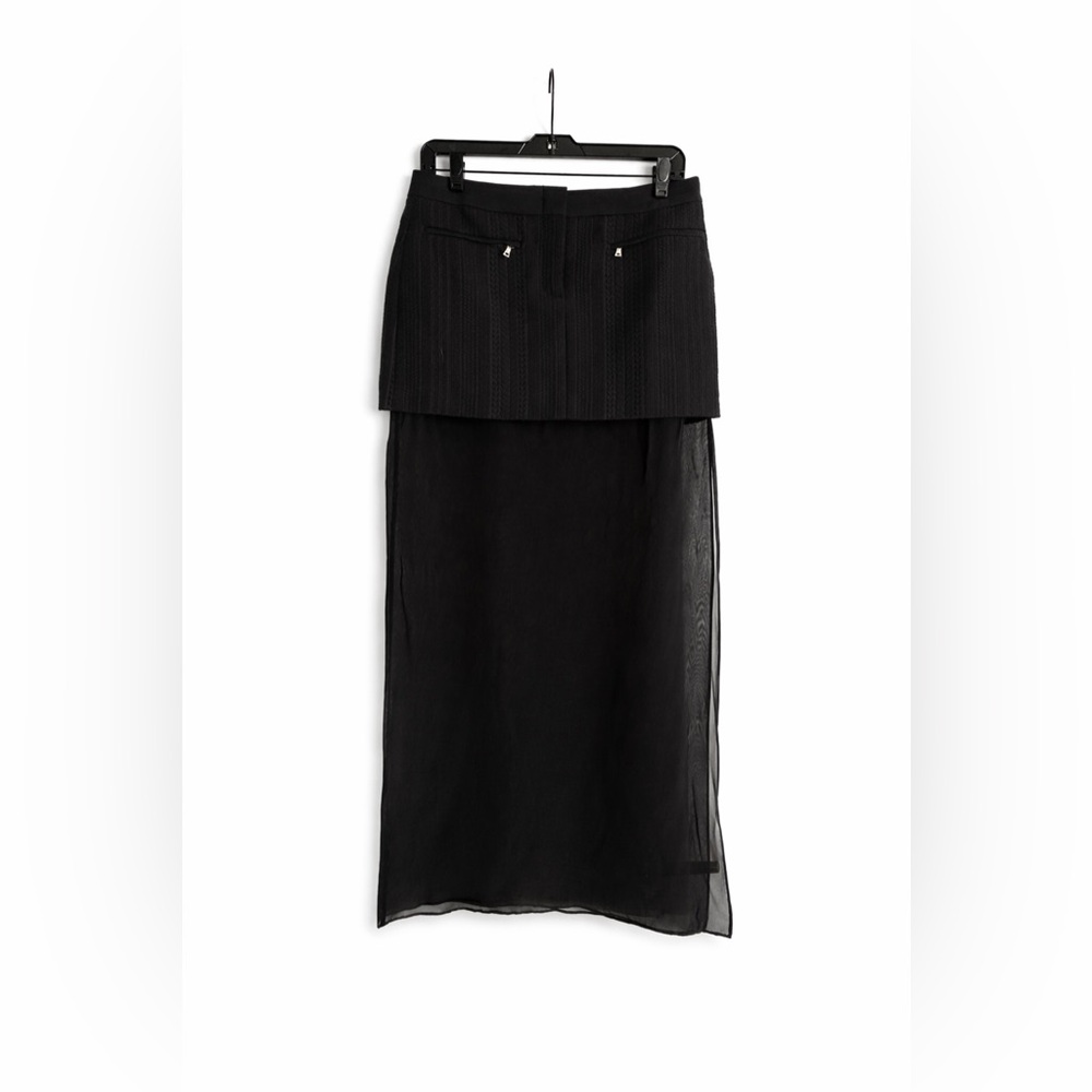 BCBGMaxAzria Black Layered Maxi Skirt